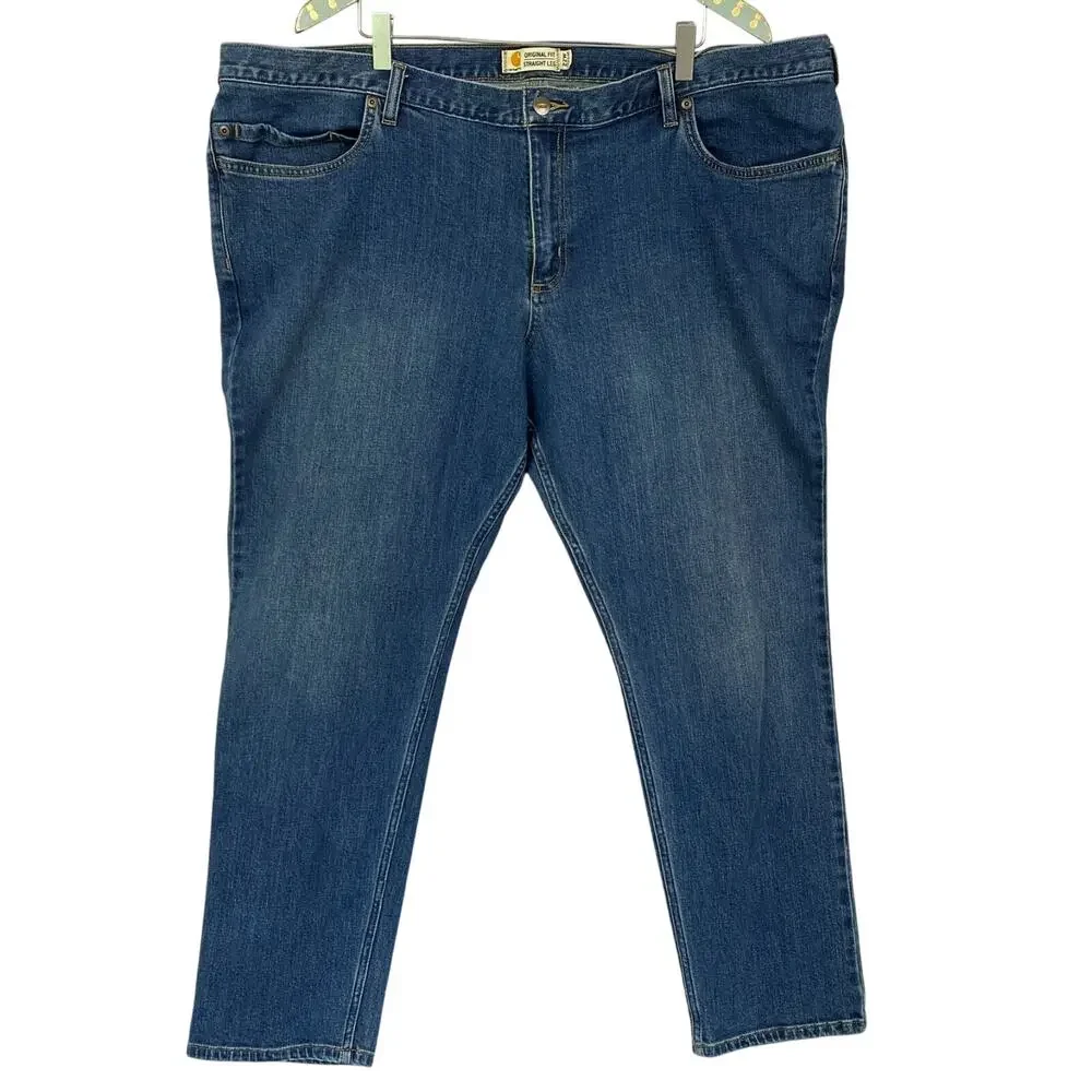 Carhartt Jeans Womens‎ 22W Original Fit Straight Leg Blue Stretch Blaine 46x31